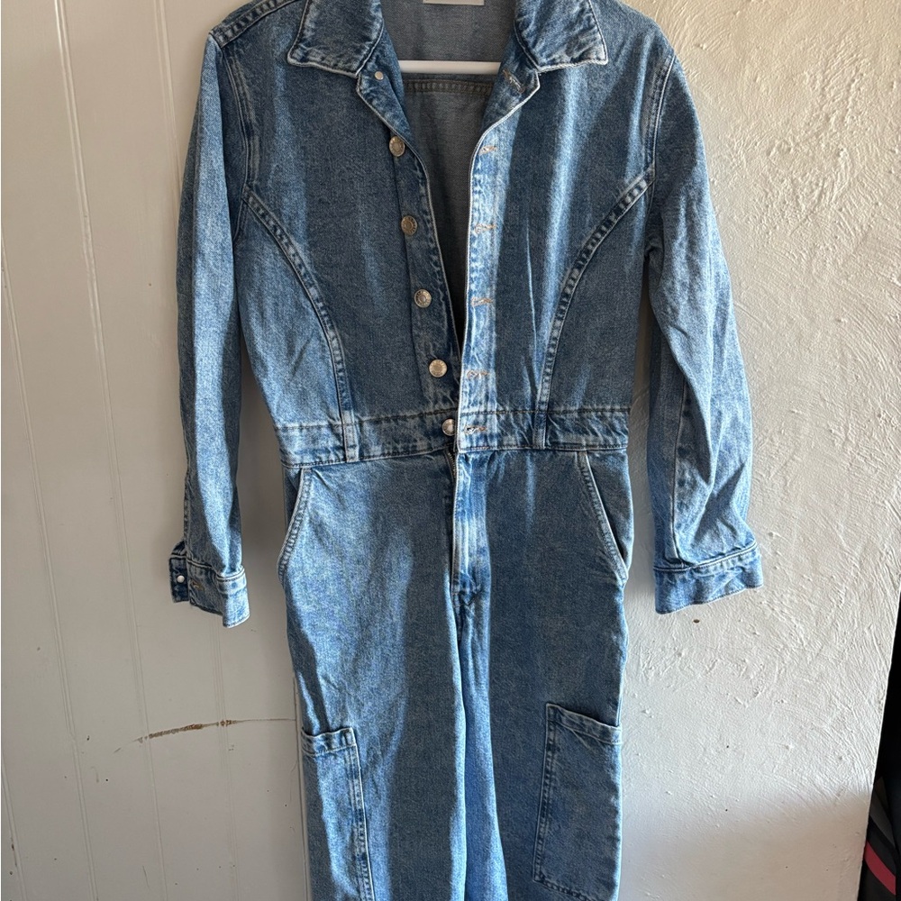 Mango Denim Jumpsuit in Blue
